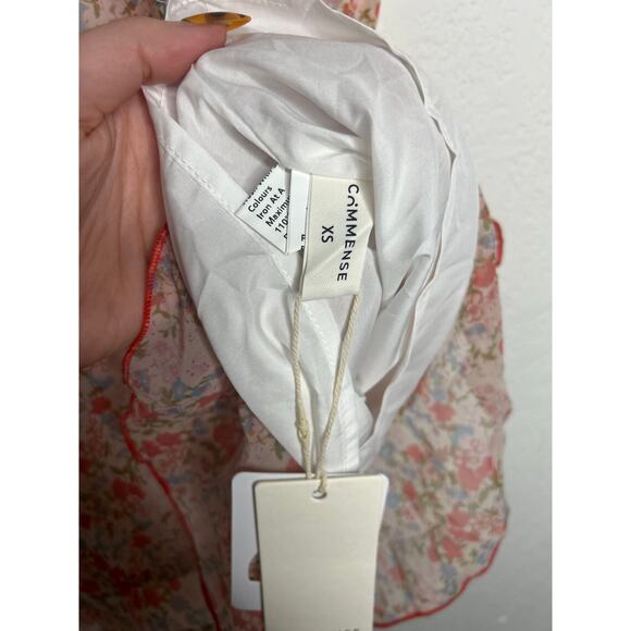 Commense Floral Lace Ruffle Hem Cami Mini Dress XS NWT - Picture 6 of 8